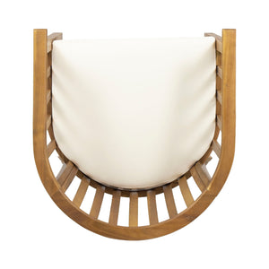 Outdoor Wooden Dining Chairs With Cushions (Set of 2)