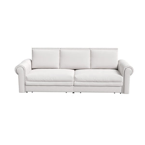 Pull Out Sofa Bed 3 In 1 Convertible Sleeper Sofa With Nailhead Trim & Rolled Arm, Multi Functional