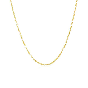 14k Yellow Gold Diamond Cut Rolo Chain 1.1mm