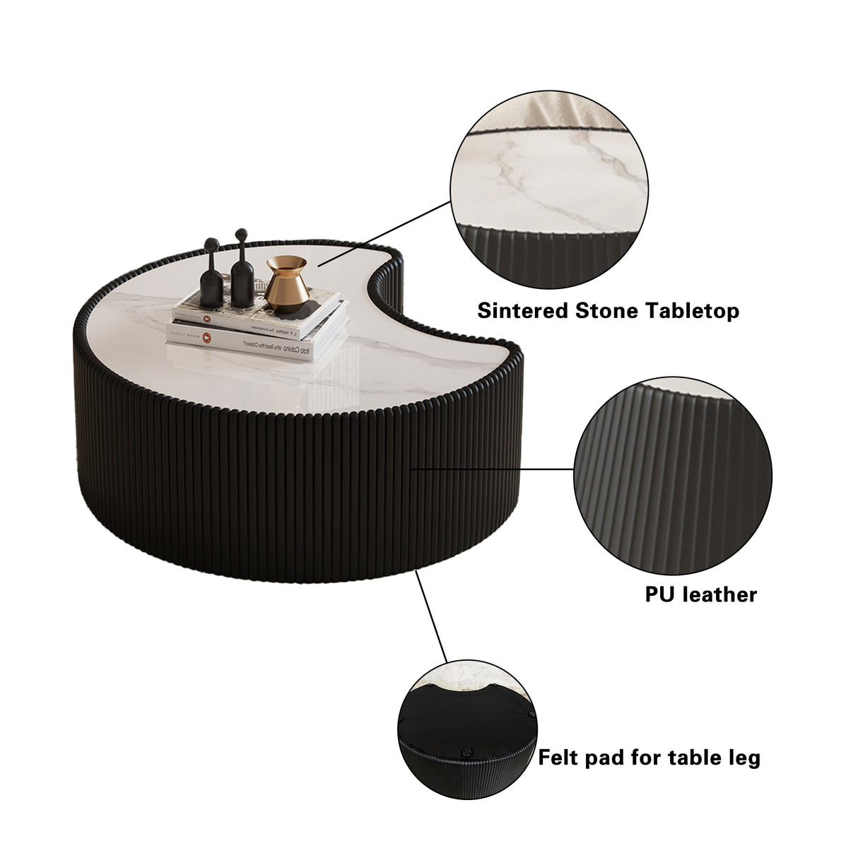 Light Sintered Stone Top Coffee Table