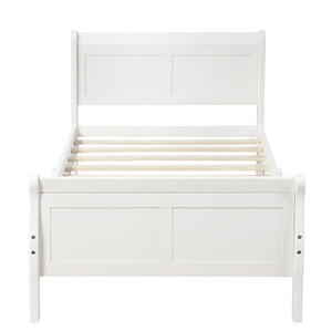 Platform Bed Frame Mattress Foundation Sleigh Bed With Headboard / Footboard / Wood Slat Suppor