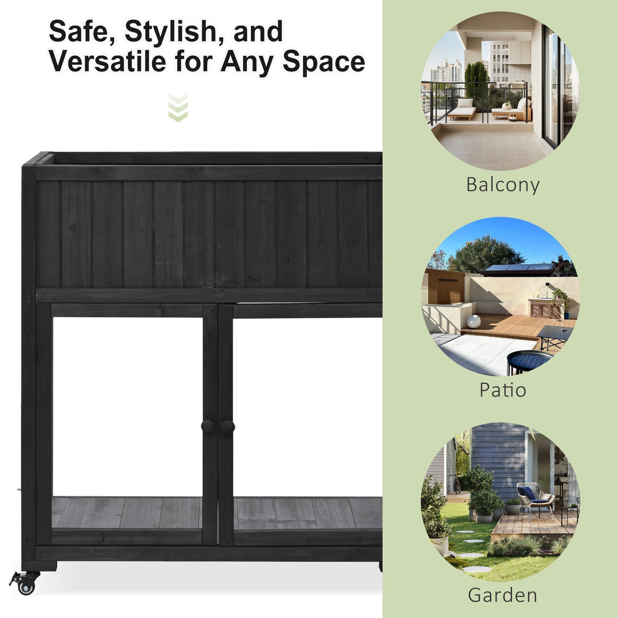 TOPMAX Patio Mini Wood Cold Frame Greenhouse with Wheels