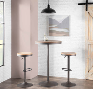 Dakota - Industrial Adjustable Bar / Dinette Table - Antique / Brown