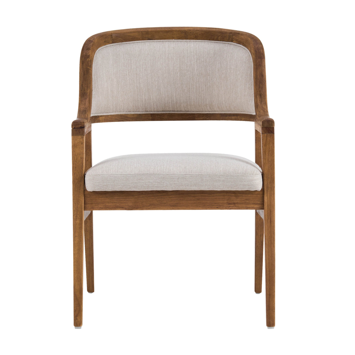 Mid-Century Modern Dining Chairs Set of 2 Wood Frame Dining Chairs with Fabric Cushion