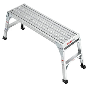 Aluminum Portable Work Platform Bench Folding Ladder with 225 lb Capacity