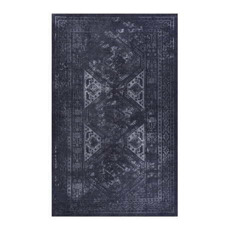 Naar area rugs 8x10 for living room, washable rug, low-pile, non-slip, non-shedding, foldable, kid & pet friendly - area rugs for living room, bedroom, kitchen, dining room, (black+ gray, 8' x 10')