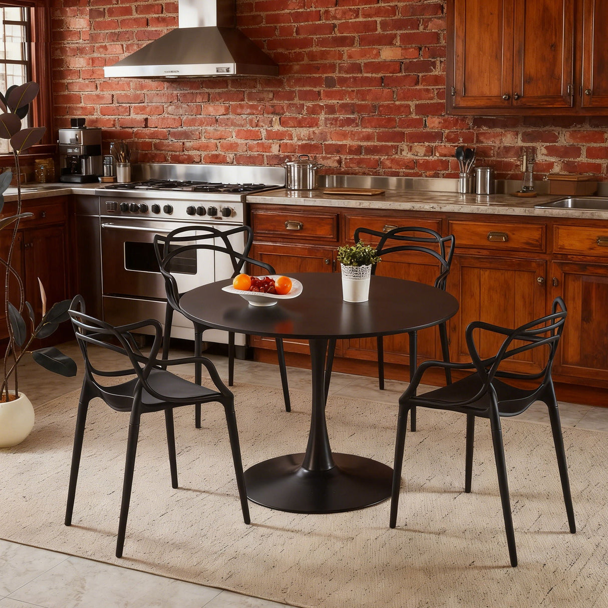 Dining Chair (Set of 4) - Black - Plastic