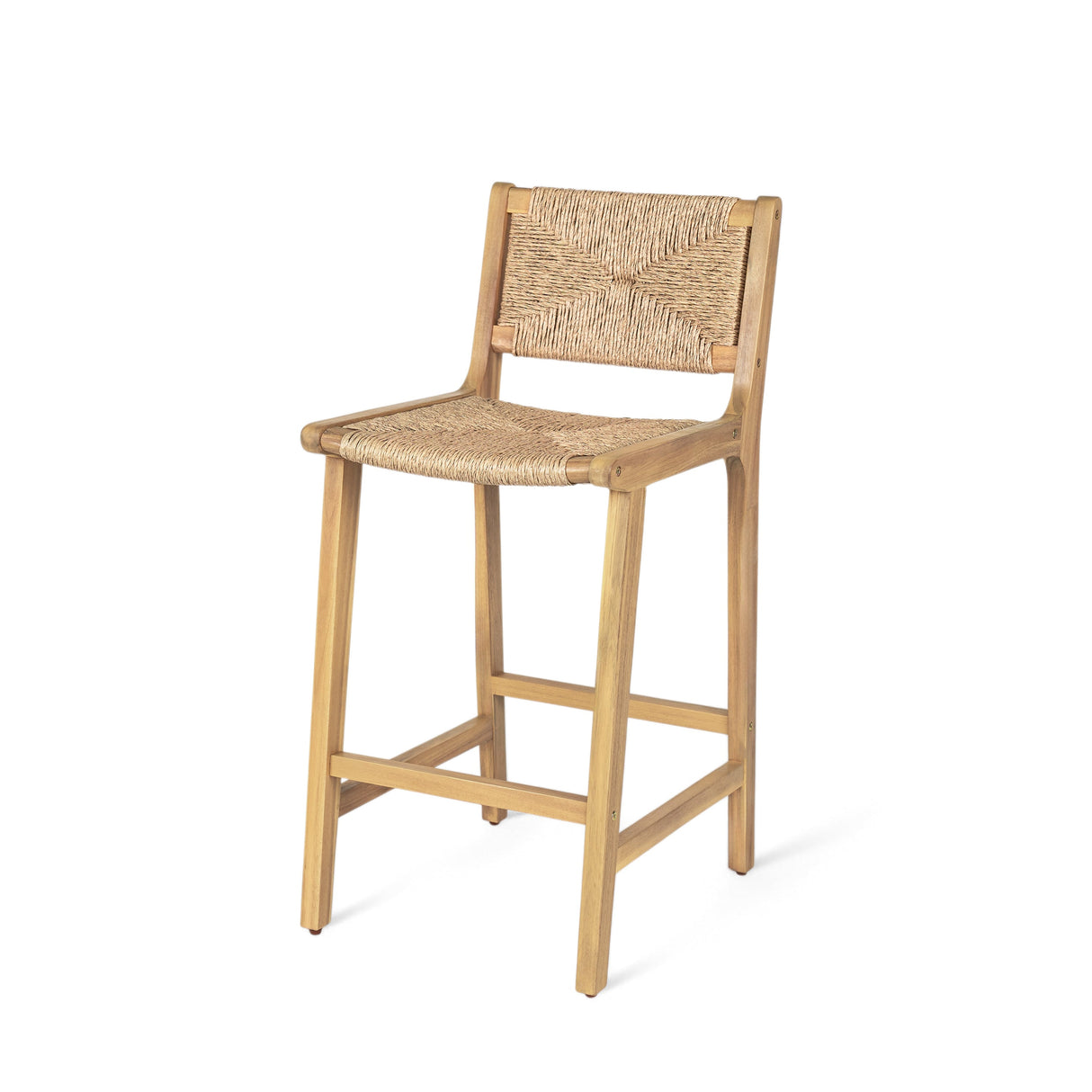 Acacia Wood Outdoor Armless Barstool - Light Teak