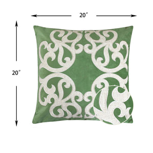 Dora - Vintage Vine Pillow Covers With Hidden Zipper (Set of 2) - Green