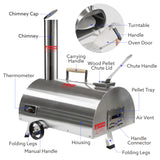 Outdoor Manual Rotating Pizza Oven – Portable Wood-Fired Oven