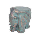 Elephant Garden Stool with Copper Patina Finish