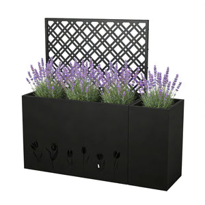 2-Piece Metal Planter Box with Trellis