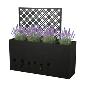 2-Piece Metal Planter Box with Trellis