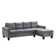 Modern-Sectional-Sofa-Set-with-L-Shape-Chaise-Lounge-and-Storage-in-Grey-Velvet-Fabric-Sofas-&-Sectionals