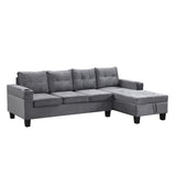 Modern-Sectional-Sofa-Set-with-L-Shape-Chaise-Lounge-and-Storage-in-Grey-Velvet-Fabric-Sofas-&-Sectionals