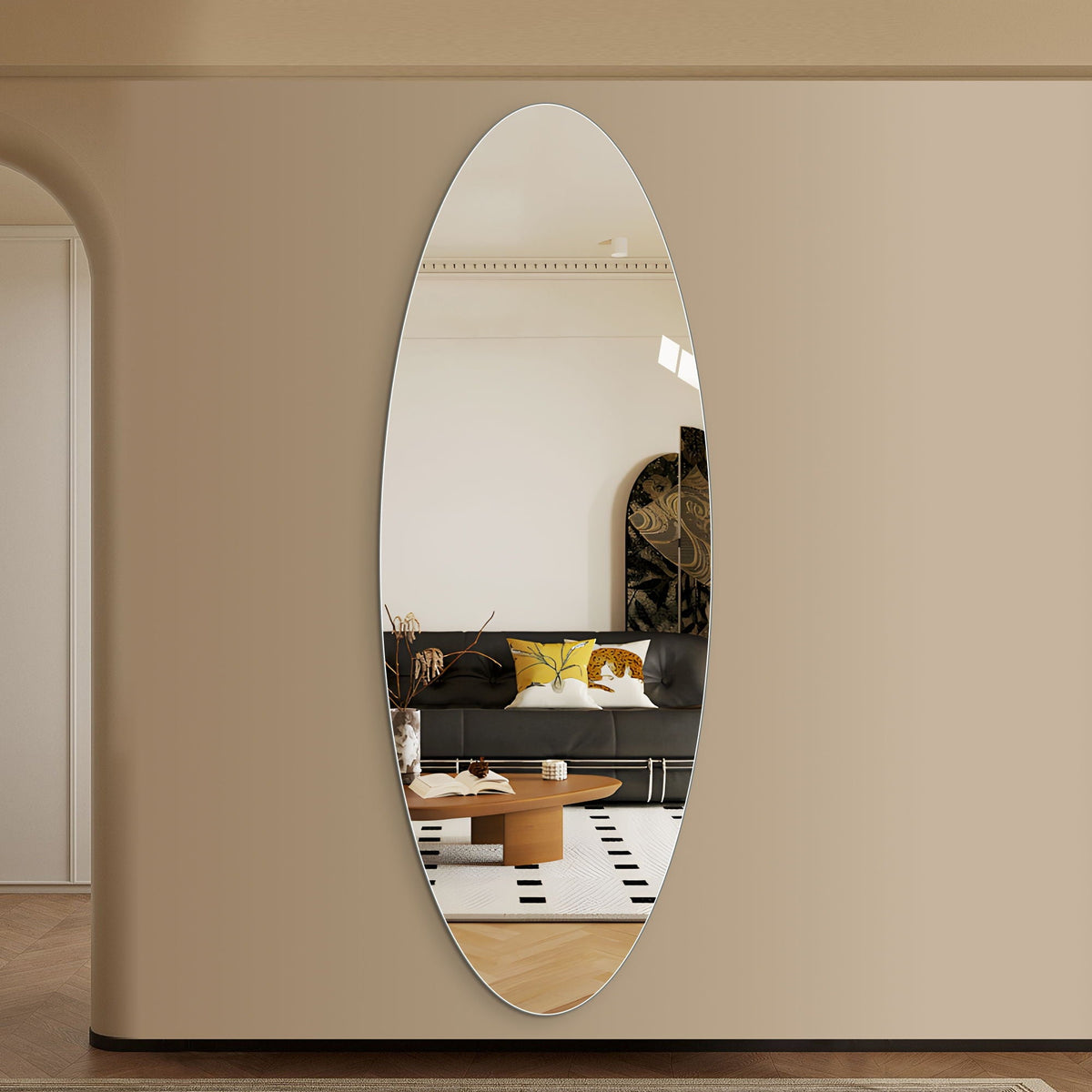 Modern Oval Full Length Wall Mirror