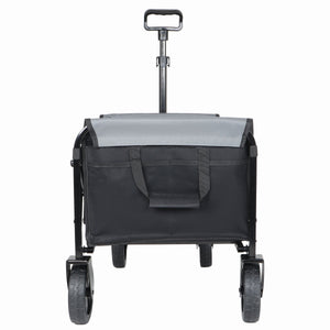 All-in-One Convertible Folding 4-Wheel Trolley with Bench Seat