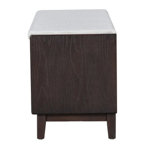 TREXM Boho Rattan Entryway Bench with Storage