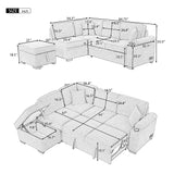Virginia Green Velvet Convertible Sleeper Sofa with Hidden Storage Ottoman