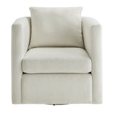 Sutton Light Grey Performance Fabric Swivel Barrel Chair