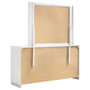 Dulcey - 6 Drawer Dresser With Mirror - Gloss White