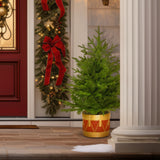3.0-Ft Andirondack Potted Christmas Tree Decor