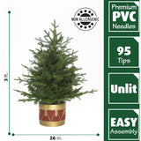 3.0-Ft Andirondack Potted Christmas Tree Decor