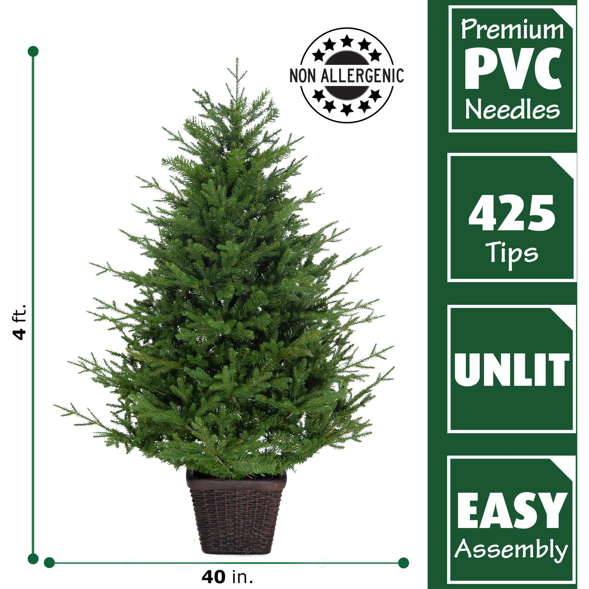 4-Ft. Adirondack Potted Christmas Tree