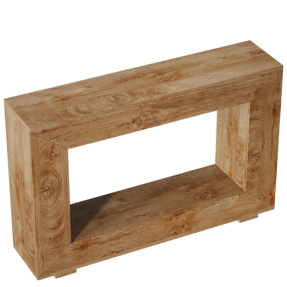 Narrow Entryway Storage Console Table With Open Shelf