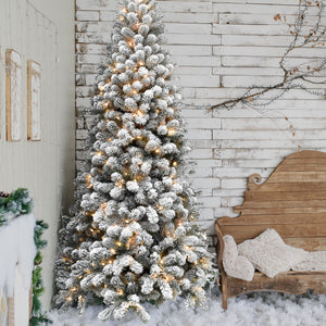 9-Ft.-Flocked-Alaskan-Pine-Christmas-Tree-with-White-Incandescent-Smart-Lights-Christmas-Trees