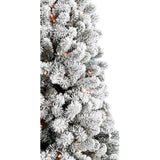 9-Ft. Flocked Alaskan Pine Christmas Tree with White Incandescent Smart Lights