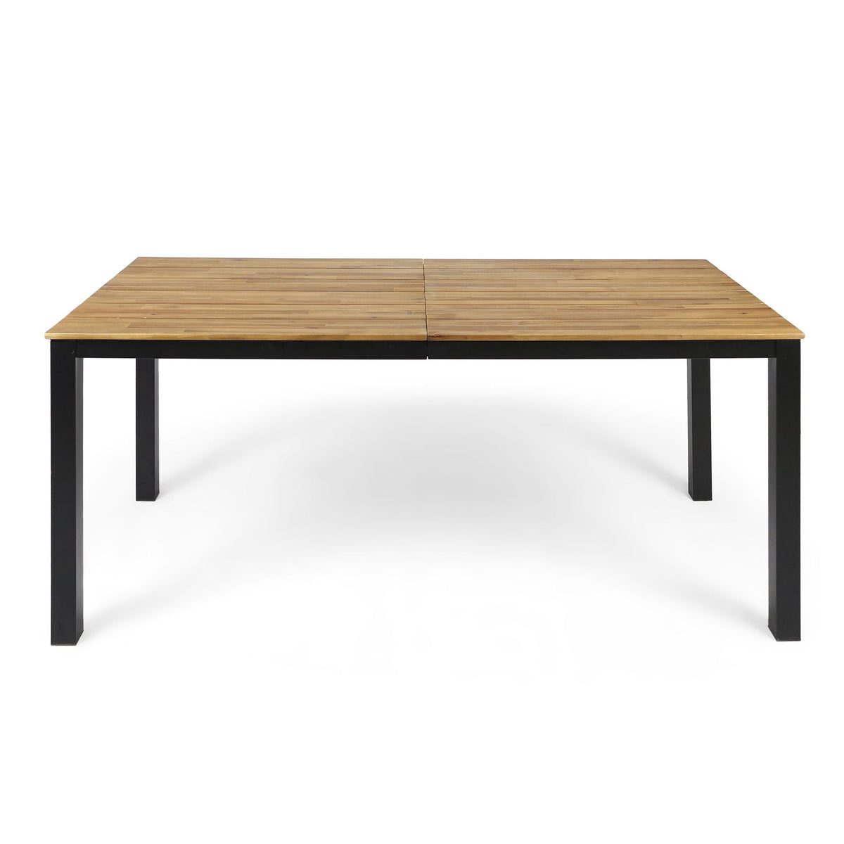 Rectangular Outdoor Dining Table Tabletop With Iron Legs - Black