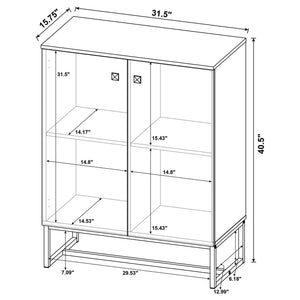 Sager - 4 Shelf Accent Cabinet - Oak