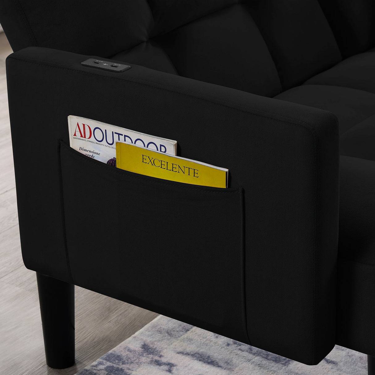 Velvet Futon Couch Convertible Folding Sofa Bed