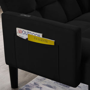 Velvet Futon Couch Convertible Folding Sofa Bed