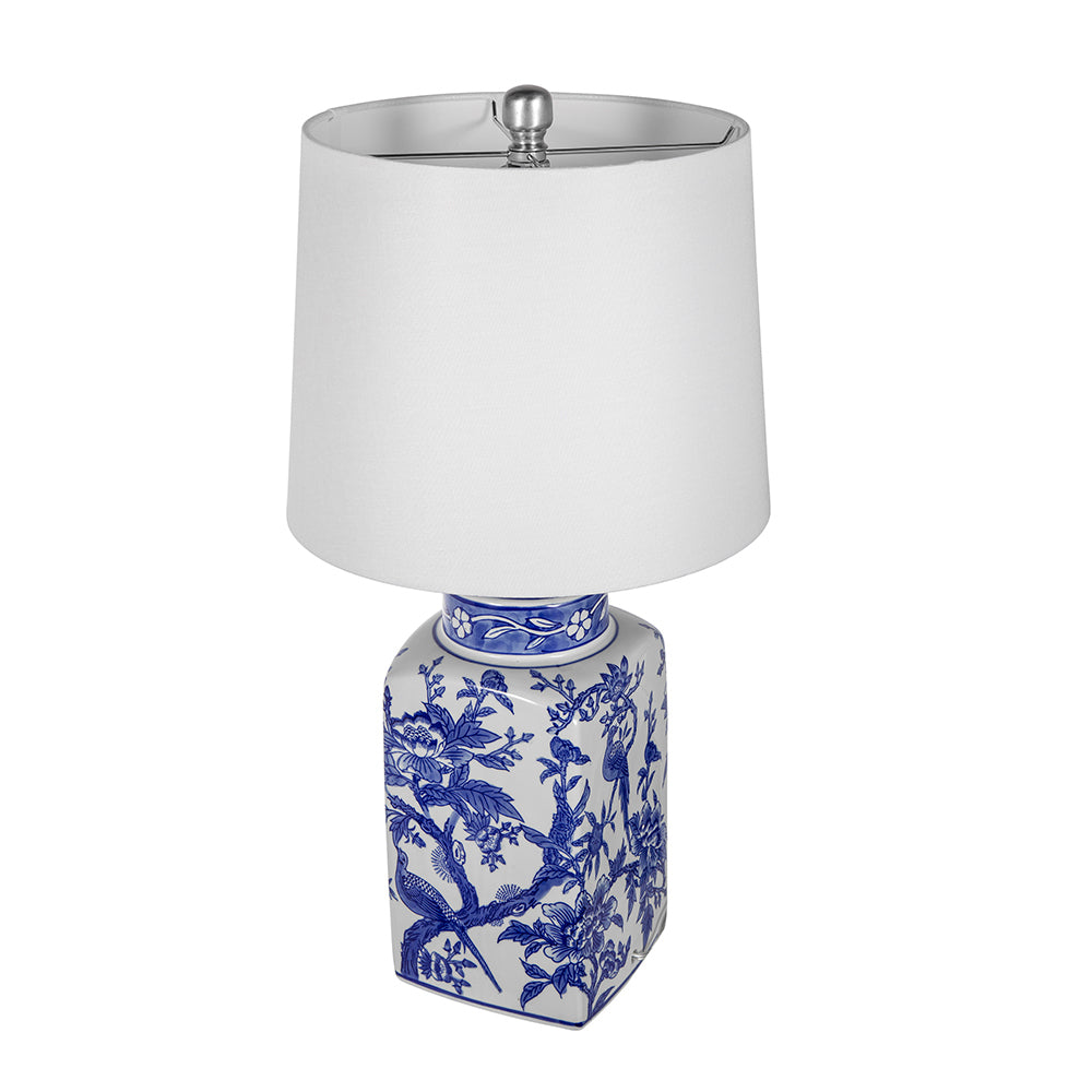 D13x25' Blue and White Ceramic Vase Lamp