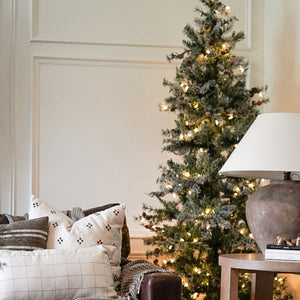 6.5-Ft. Flocked Buffalo Fir Christmas Tree with Warm White LED Lights