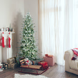 6.5-Ft. Flocked Buffalo Fir Christmas Tree with Warm White LED Lights