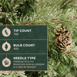 6.5-Ft. Flocked Buffalo Fir Christmas Tree with Warm White LED Lights