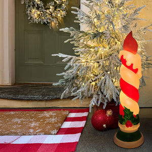 Fraser Hill Farm 40" Candle with Holly Christmas Blow Mold