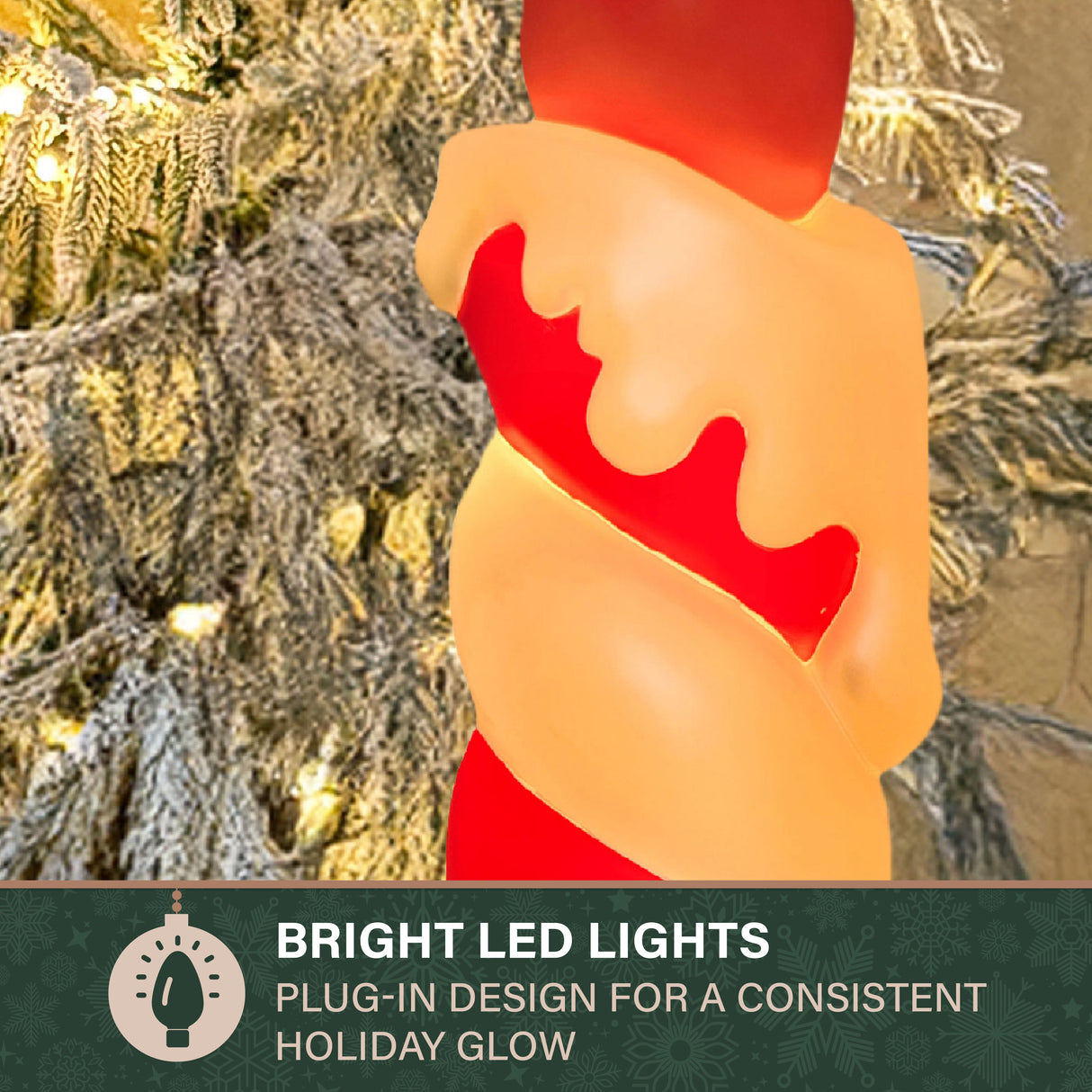 Fraser Hill Farm 40" Candle with Holly Christmas Blow Mold