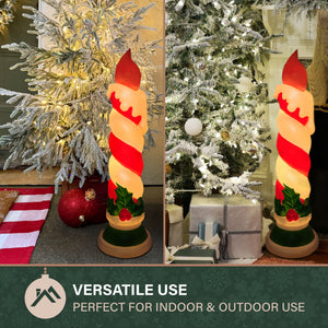 Fraser Hill Farm 40" Candle with Holly Christmas Blow Mold
