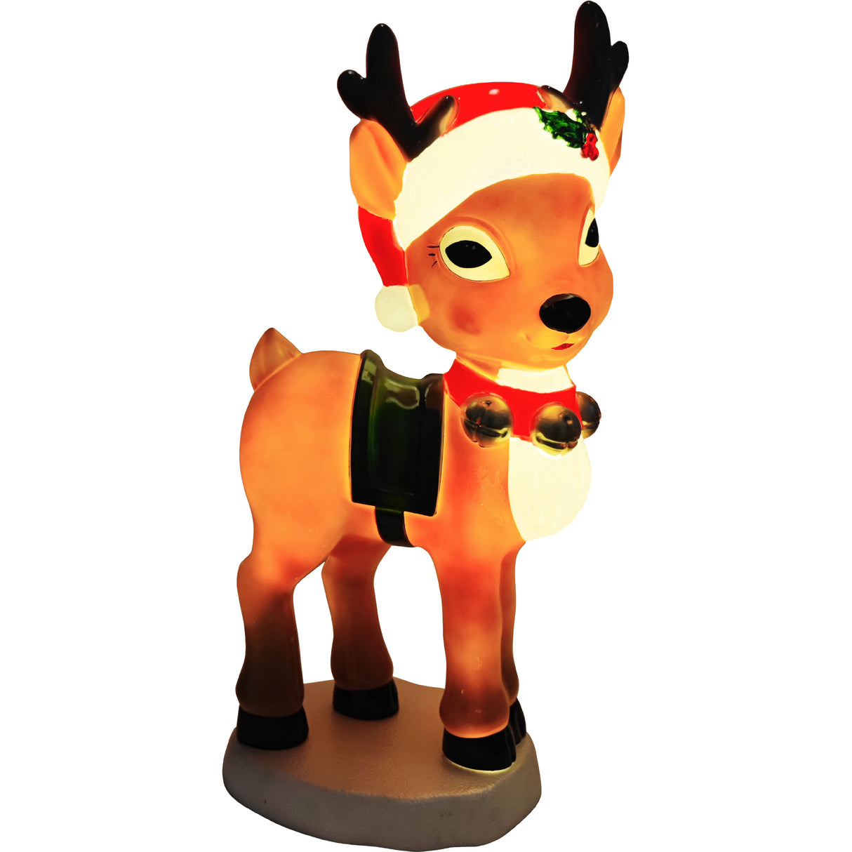 Fraser Hill Farm 28" Reindeer with Santa Hat Christmas Blow Mold