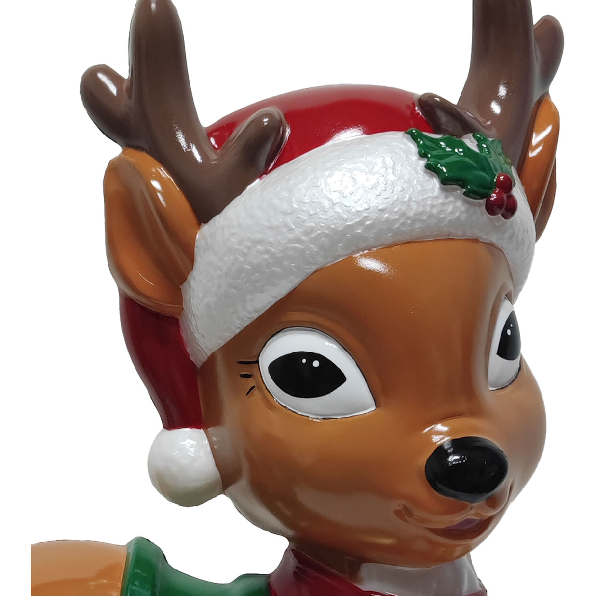 Fraser Hill Farm 28" Reindeer with Santa Hat Christmas Blow Mold