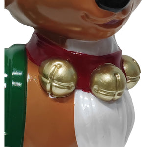 Fraser Hill Farm 28" Reindeer with Santa Hat Christmas Blow Mold