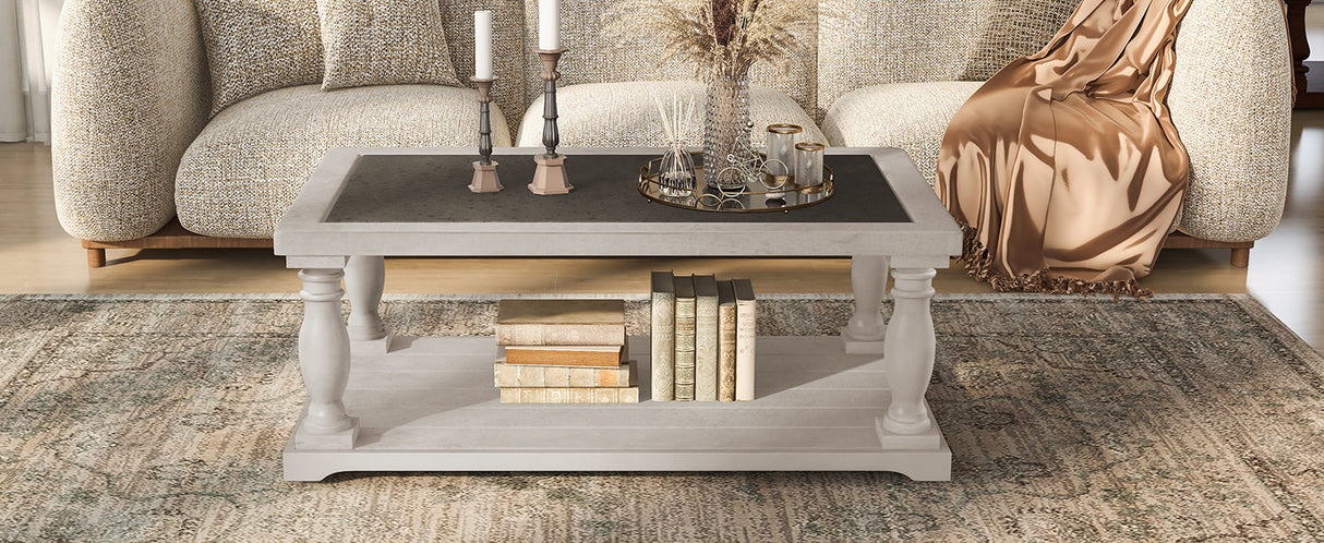 Vibe Haus Farmhouse Rectangular Coffee Table