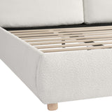 Queen Size Upholstered Platform Bed with Two Removable Pillow Headboard