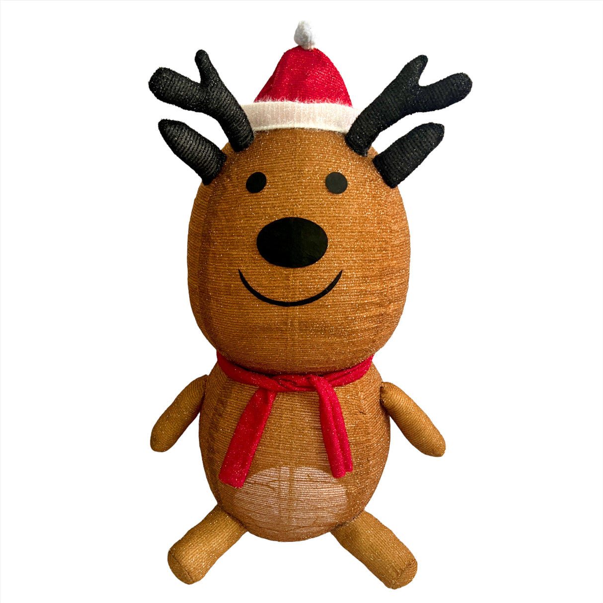 4-Ft. Prelit Collapsible Tinsel Reindeer Indoor or Outdoor Decoration
