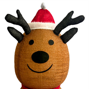 4-Ft. Prelit Collapsible Tinsel Reindeer Indoor or Outdoor Decoration