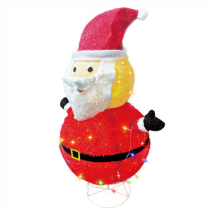 4-Ft. Prelit Collapsible Tinsel Santa Indoor or Outdoor Decoration